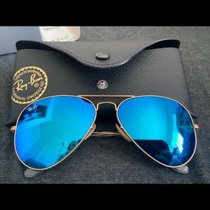 RayBans Aviators Large Metal Blue Flash